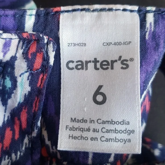 Carter's girl's sleeveless shirt size 6 🍬 - Picture 4 of 5